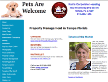 Tablet Screenshot of kenscorporatehousing.com